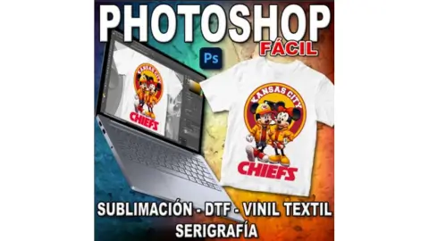 Cupón de descuento Photoshop Fácil para Sublimación, DTF, Serigrafía y Vinil Textil